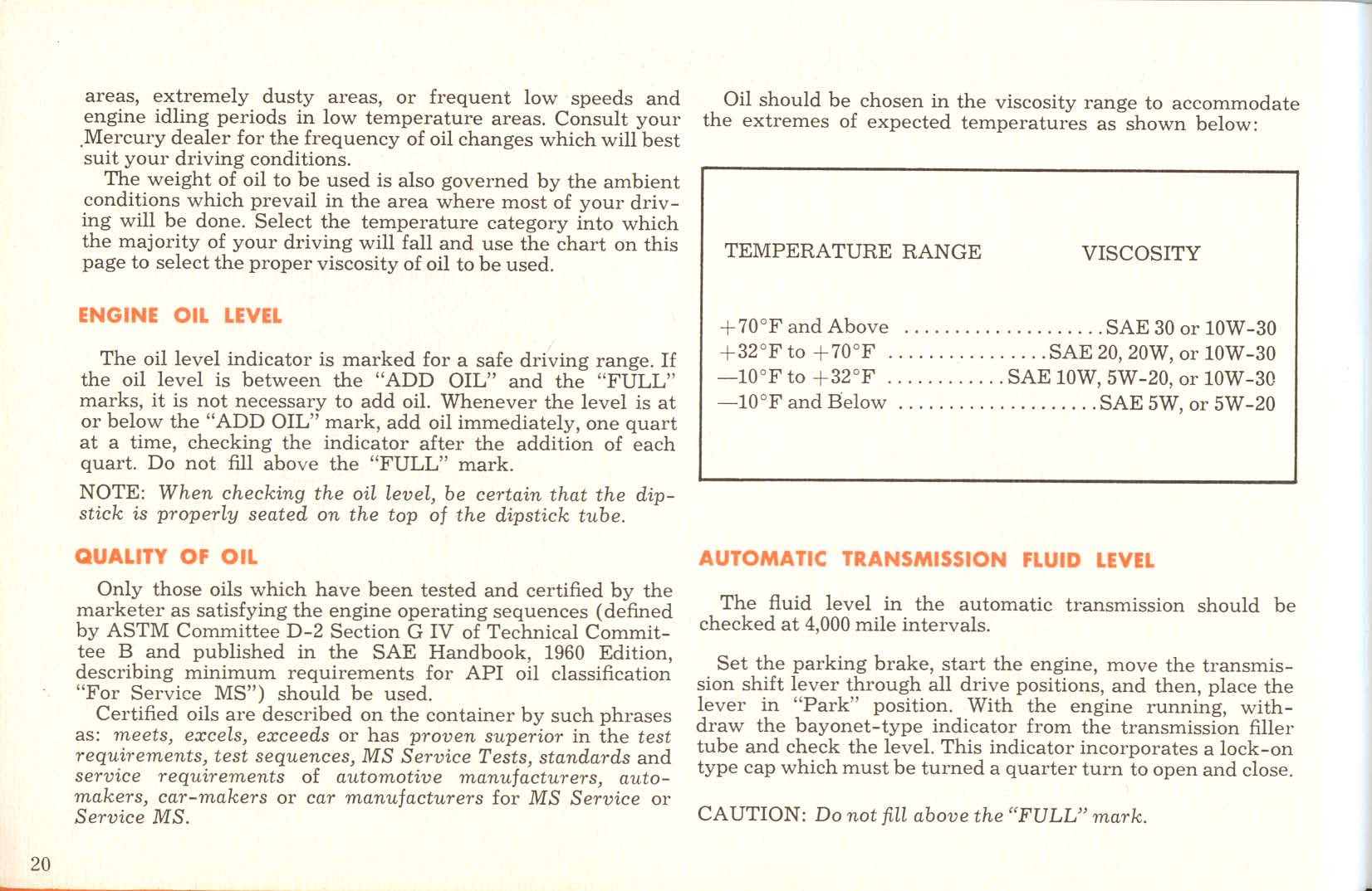 1961 Mercury Owners Manual Page 16
